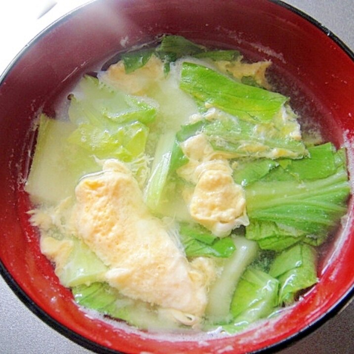 青梗菜と卵の味噌汁
